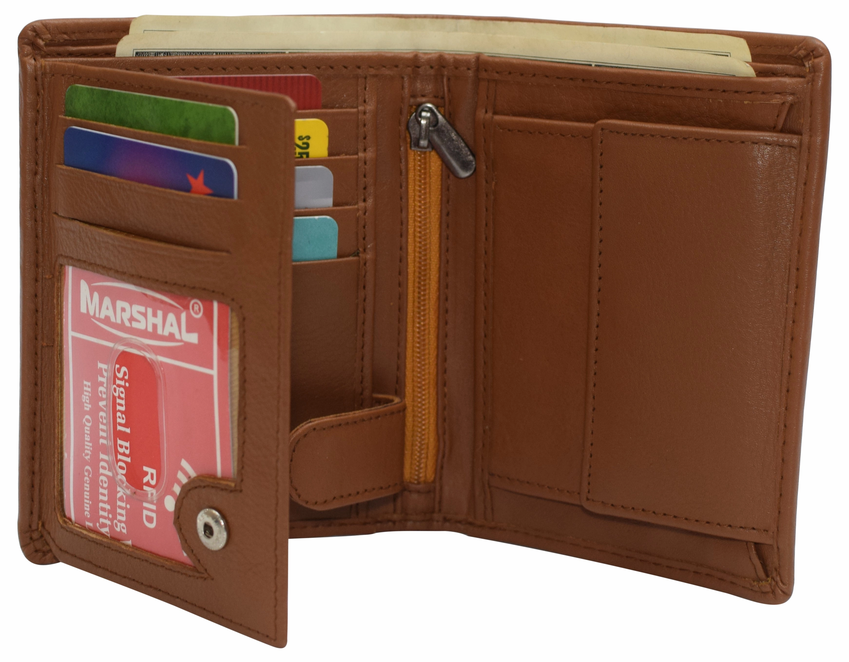 Genuine Leather Rfid Signal Blocking Wallets For Men - Large Capacity - Hipster Bifold Multi Credit Card Holder Exclusive Holiday Deal