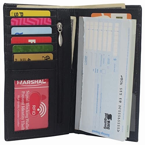Shop Save Today Leather Long Wallets For Men Rfid Protected - Men'S Slim Long Wallet & Checkbook Wallet