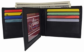 Leather Wallets For Men Rfid Blocking Bifold Wallet Center Flap Id Window Ultra Strong Stitching Extra Capacity Daily Clearance Deal Price Drop Frenzy
