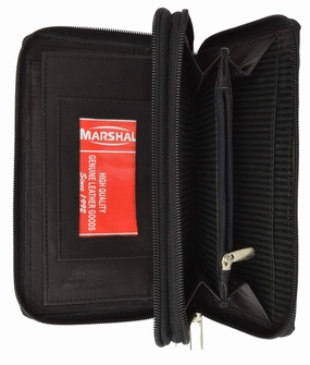 Genuine Cow Leather Double Zipper Ladies Wallet By Marshal Gift Ideas Galore