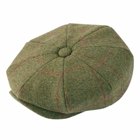Hot Clearance Now Alan Paine Combrook Mens Tweed Bakerboy Cap - Sage