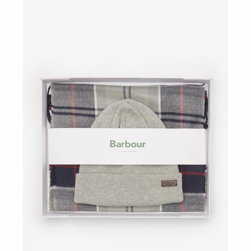 Barbour Swinton Beanie & Galingale Scarf Gift Set - Blue Granite MustHave Steals