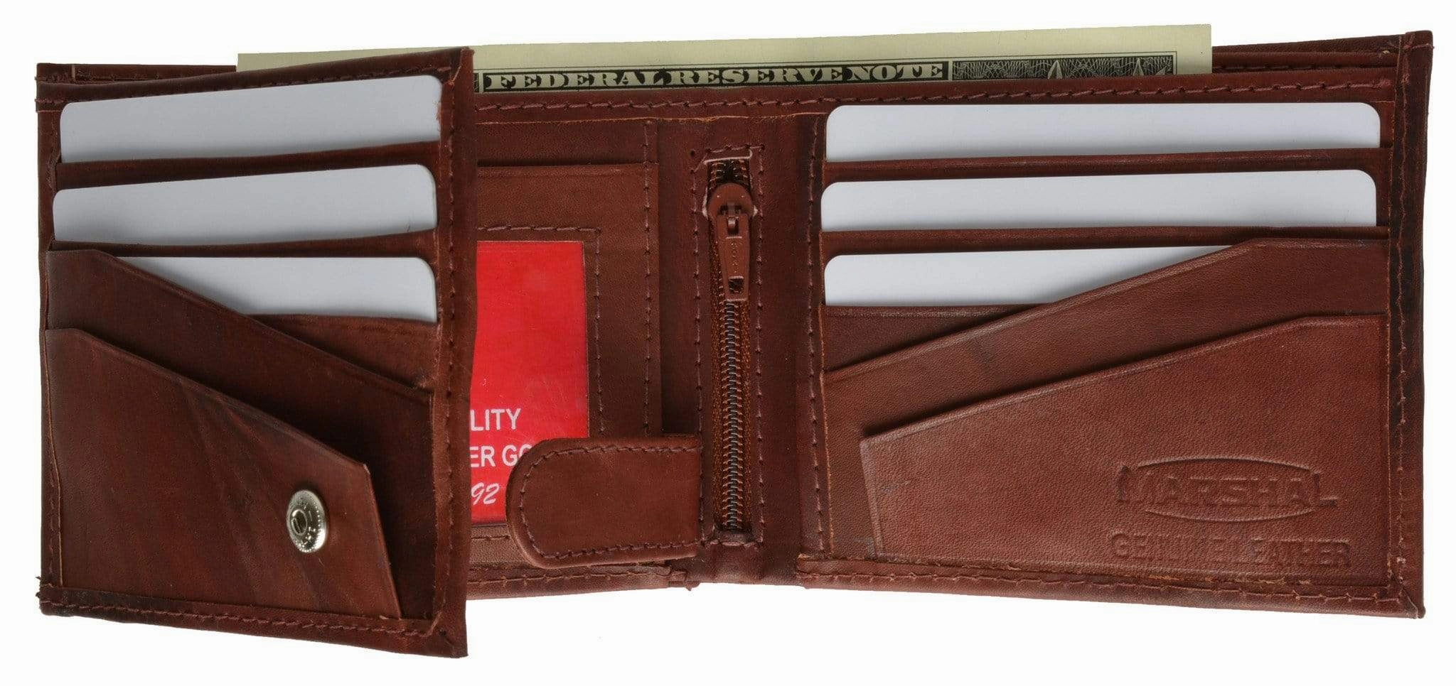 Daily Clearance Deal Best Seller Deal Genuine Leather Mens Bifold Wallet Button Snap Flap Out 1533 Cf