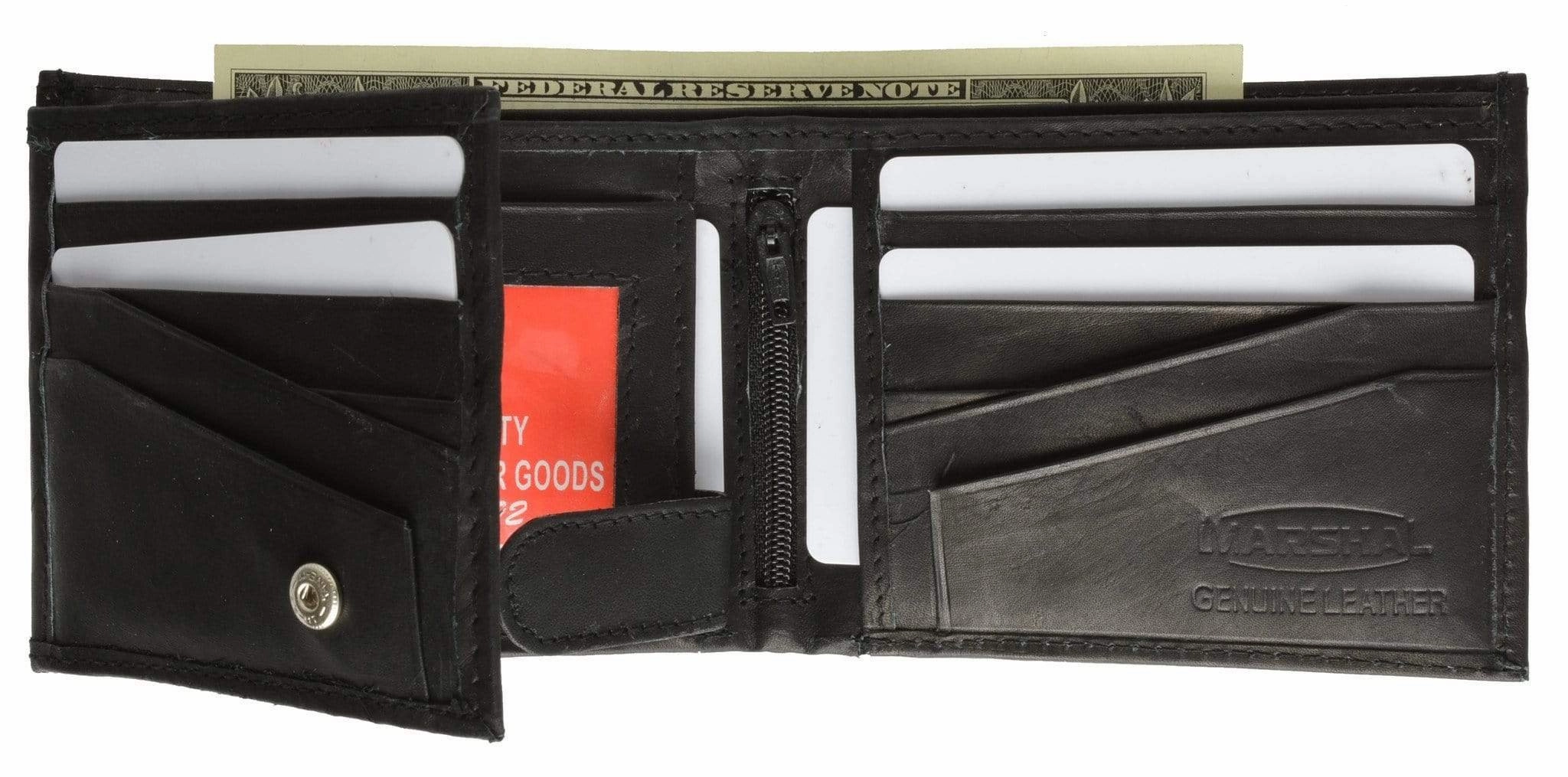 Exclusive Savings Event Limited Stock Offer Genuine Leather Mens Bifold Wallet Button Snap Flap Out 1533 Cf