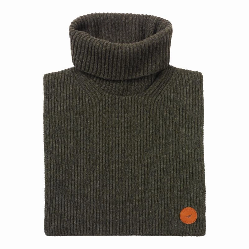 Laksen Montana Mens Cashmere Mix Neck And Chest Warmer - Olive Special Offer Inside