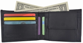 Shop the Savings Now Mens Leather Change Pocket Bifold Wallet 1150