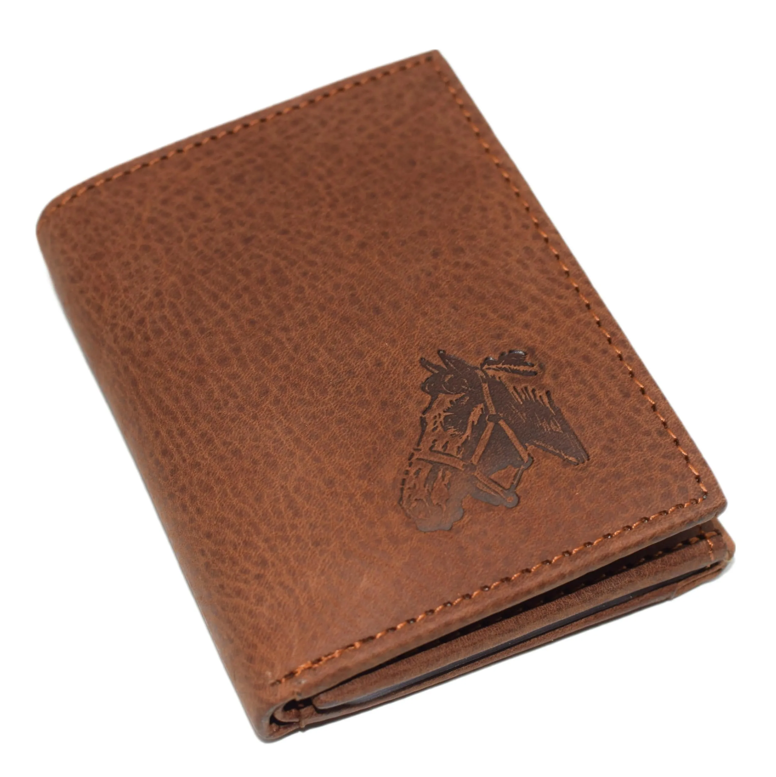 Instant Discount Marshal Horse Men'S Genuine Leather Bifold Trifold Rfid Blocking Wallet (Trifold)