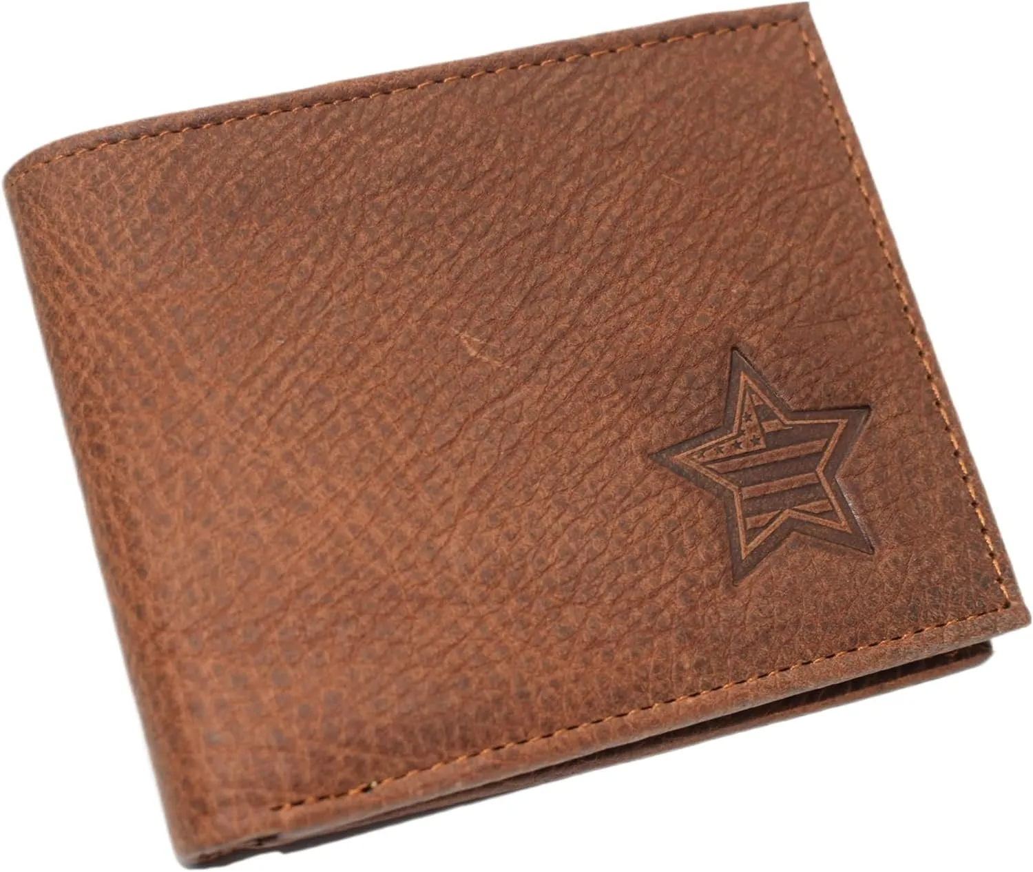Todays Special Picks Shop the Best Deals Marshal Usa Star Rfid Blocking Real Leather Bifold Trifold Wallet For Men (Bifold)