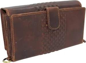 Vintage Leather Women'S Wallet Large Capacity Clutch Purse Smartphone Hand Wristlet Credit Card Holder Rfid Blocking Wallets For Women (Brown Rhu) Shop Save Big Best Deal Today
