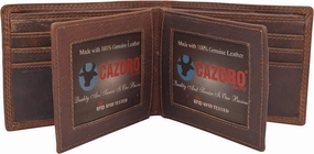 Best Price Online Hot Price Drop Cazoro Wallets For Men Vintage Leather Rfid Protected Large Bifold Double Id Window Wallet With Box (Burgundy)