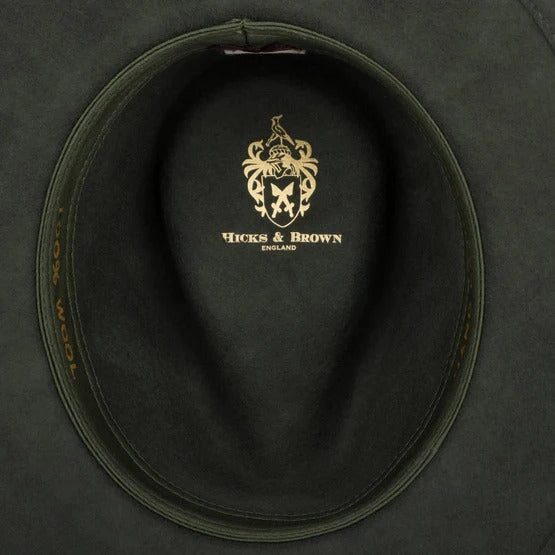 Hicks & Brown Suffolk Classic Feather Fedora Hat - Olive Green Special Price Today
