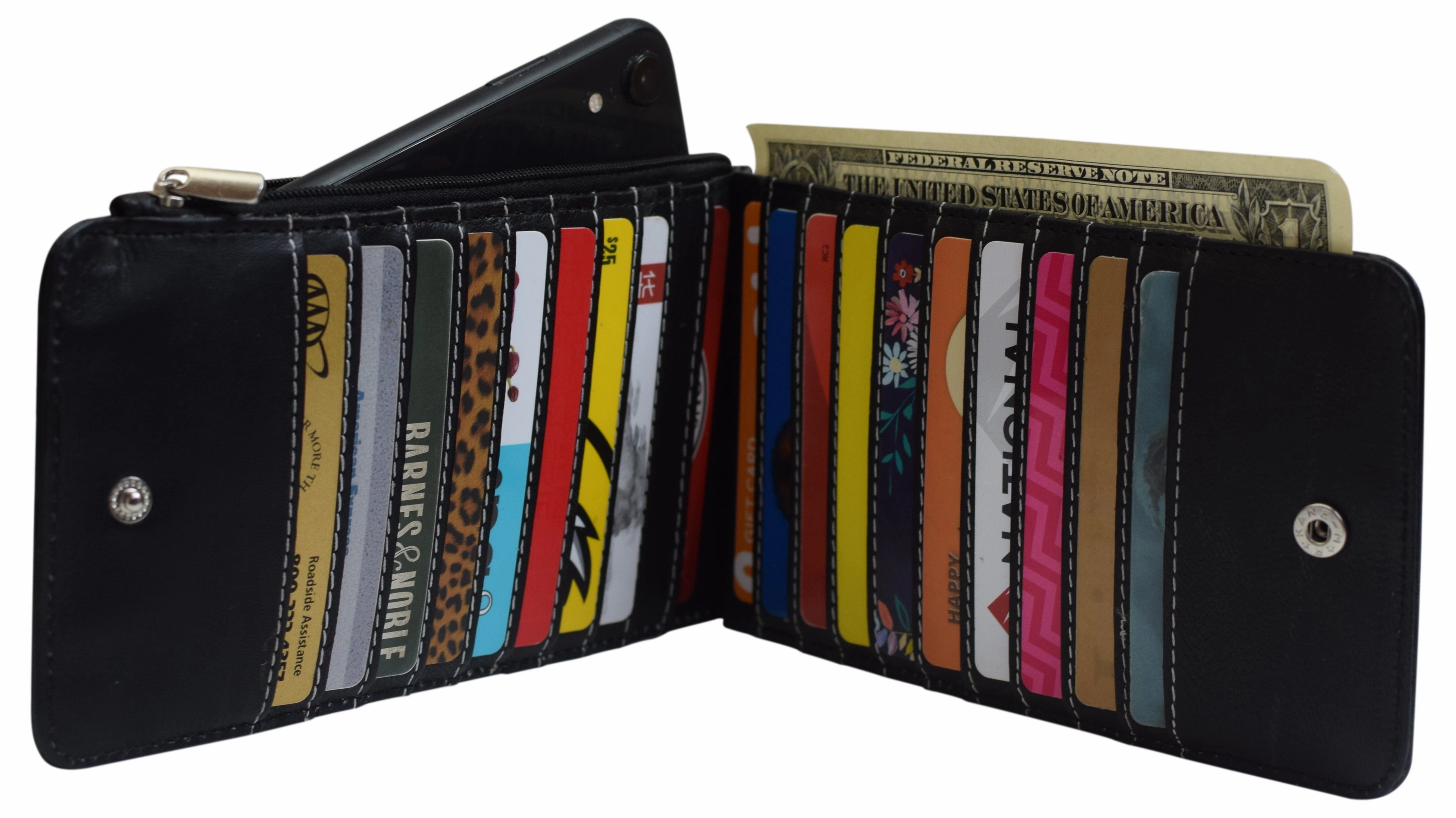 Clearance Savings Now Wallet For Women Rfid Blocking Genuine Leather Multi Card Organizer With Zipper Pocket