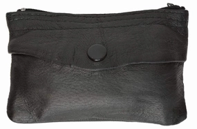 Exclusive Hot Pick Shop Hot Picks Genuine Leather Zippered Change Purse Black 92800 (C)