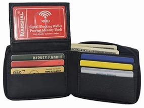 Dont Wait Save Rfid Men'S Leather Zipper Wallet Zip Around Wallet Bifold Multi Card Holder Purse
