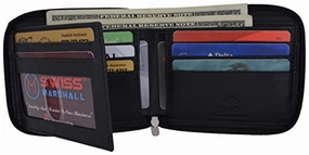Weekend Sale Special Genuine Cowhide Leather Mens Zipper Zip-Around Bifold Popular Card Holder Wallet !