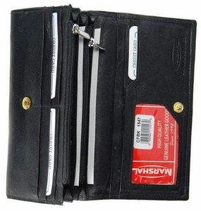 Ladies Leather Credit Card Id Holder Organizer Wallet Snap Closure 1547 Cf (C) Shop Grab Now