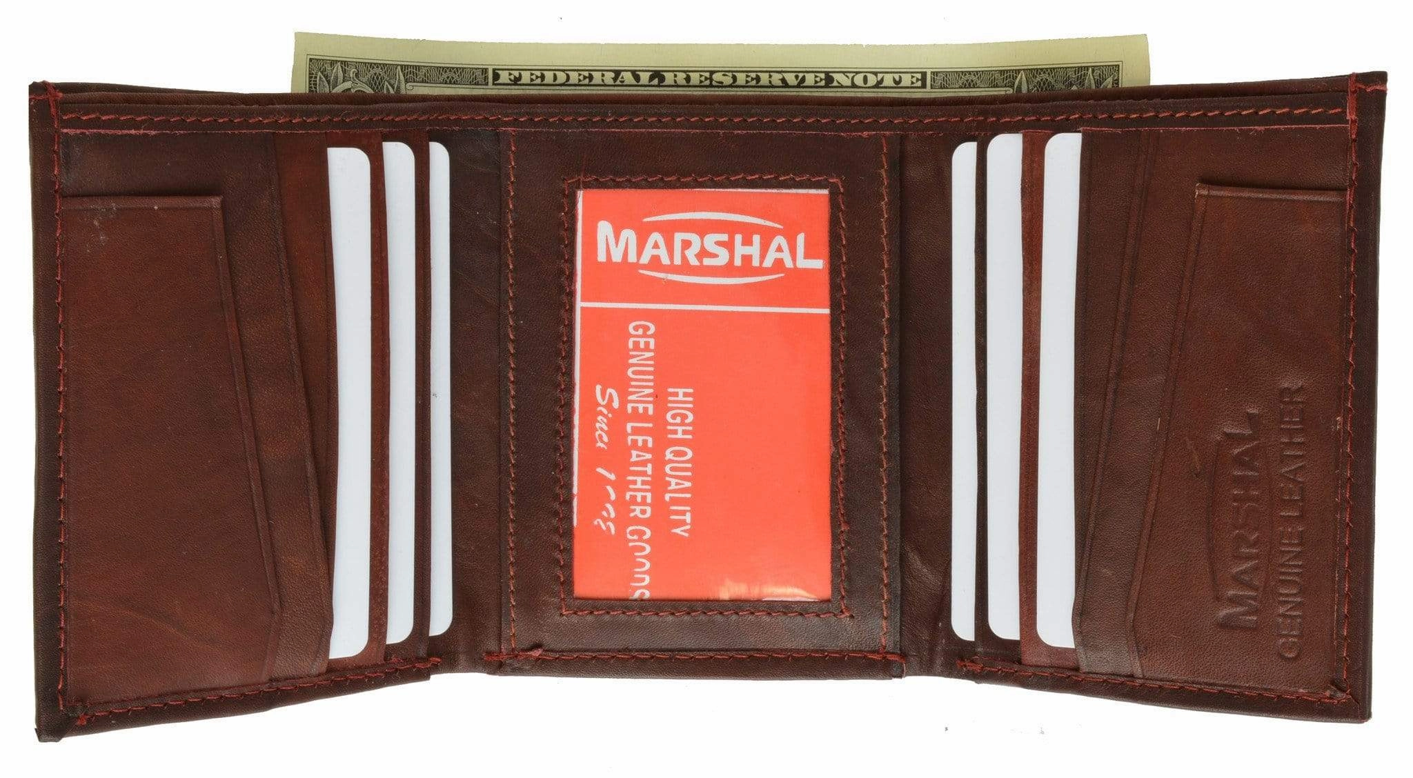 Mens Genuine Leather Trifold Id Window Vertical Card Slots Wallet 1855 Cf Hot Clearance Now