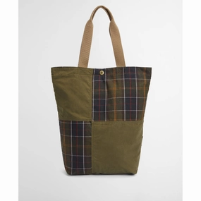 Barbour Transport Patchwork Tote Bag - Dusky Green Instant Deal Today