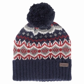 Daily Clearance Deal Grab It Now Barbour Case Fairisle Mens Beanie - Blue Granite