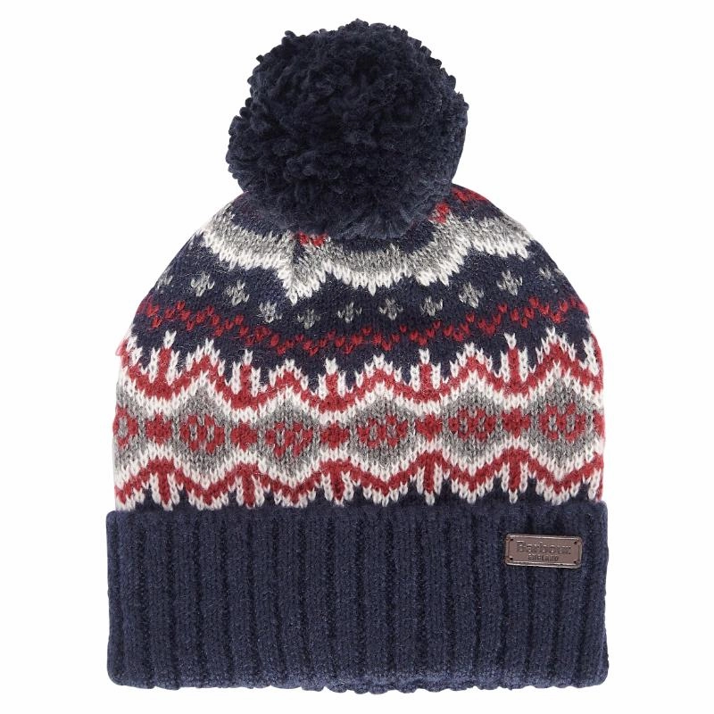 Daily Clearance Deal Grab It Now Barbour Case Fairisle Mens Beanie - Blue Granite