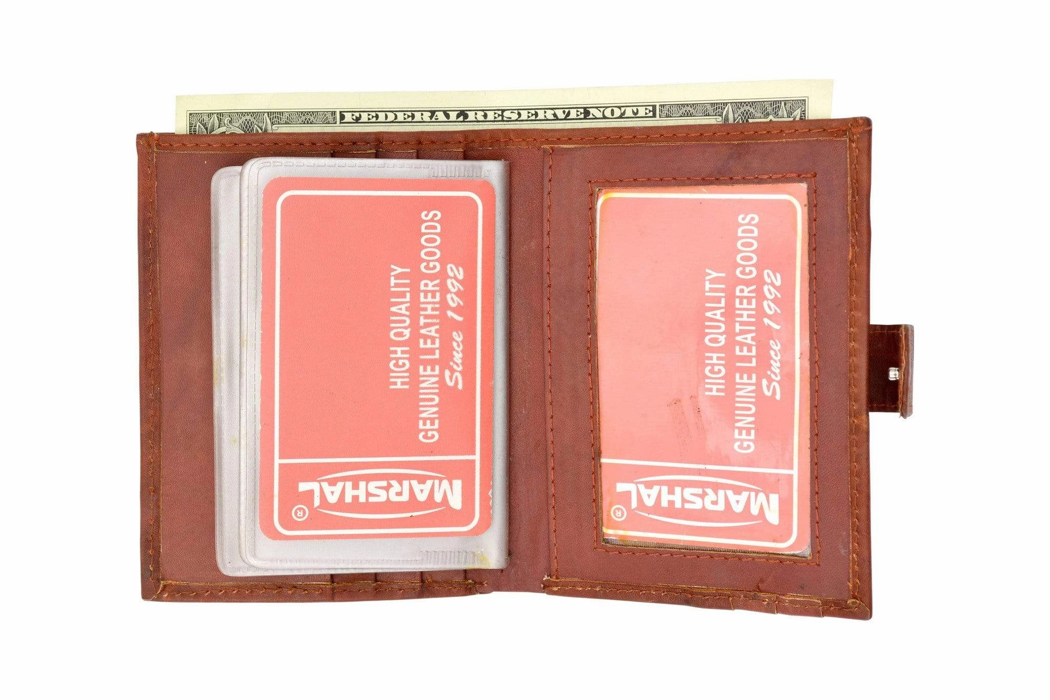 Genuine Leather Credit Card Holder Bifold Wallet With Id Window And Snap Closure 1354 Cf Online Deal Frenzy Steal the Deal Now