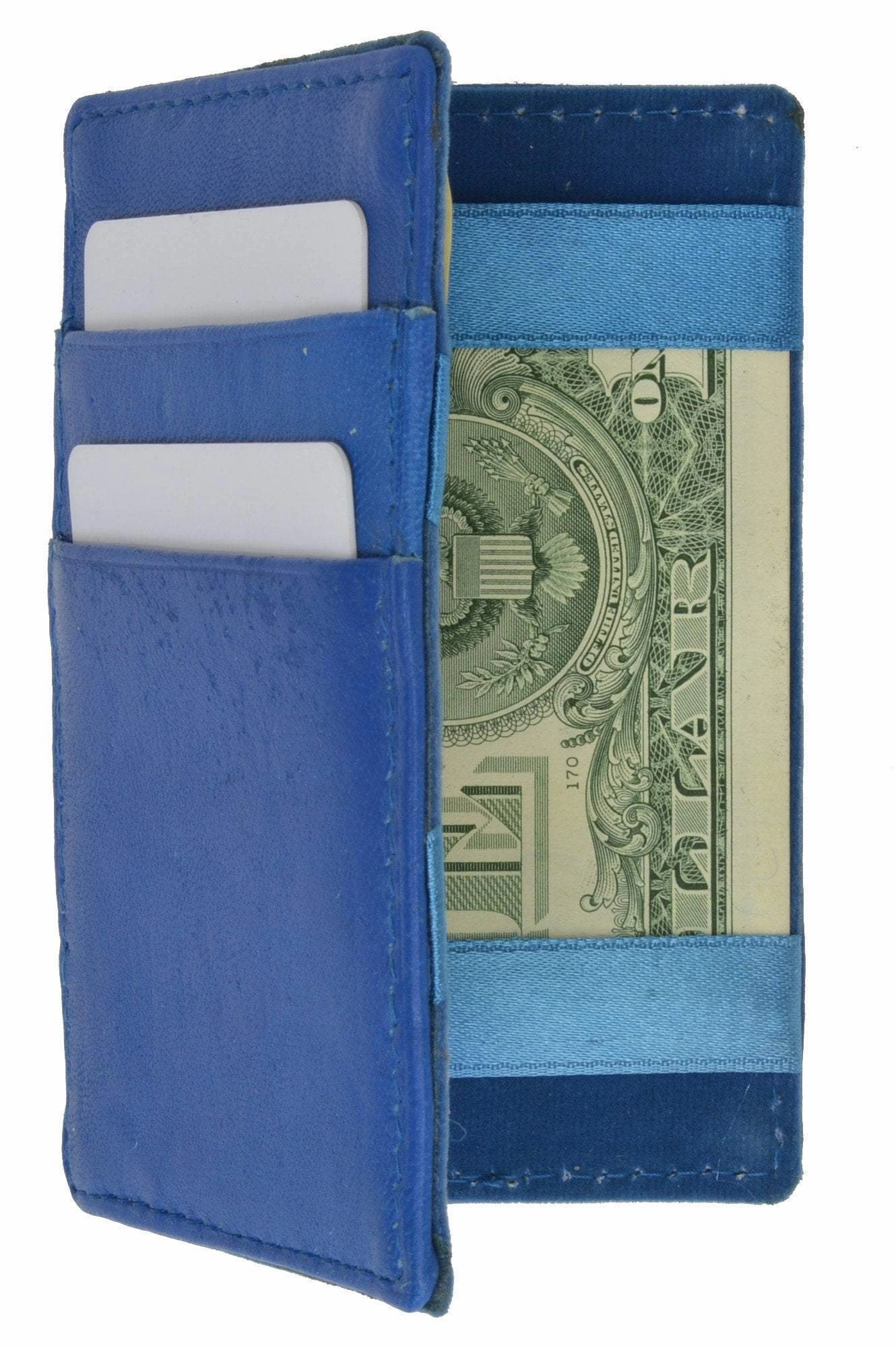 Small Genuine Leather Mens Magic Card Holder Wallet 1420 (C) Dont Miss Out