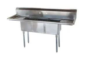Green World  - TSCS-3-21 15" 3 Tub Sink