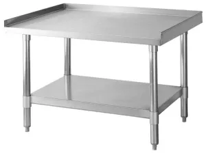 Green World - TSE-3036  - Equipment Stand, 30 x 36, stainless steel top and galvanized legs & undershelf, adjustable ABS bullet feet, top reinforced with welded HAT channel frame, sound-deadening tape between channel frame & top