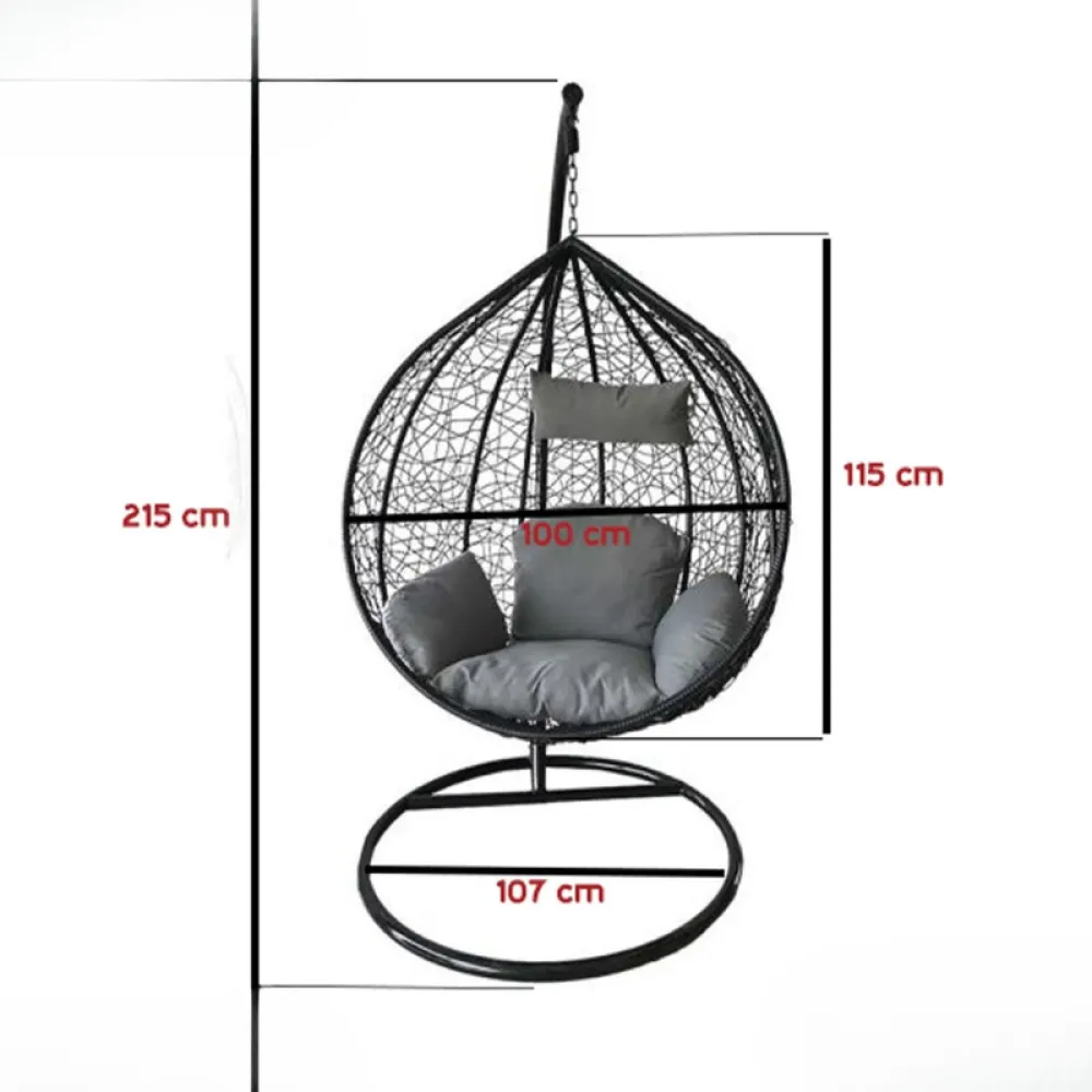 Hanging Chair in Black from Miden Home OS-214-W