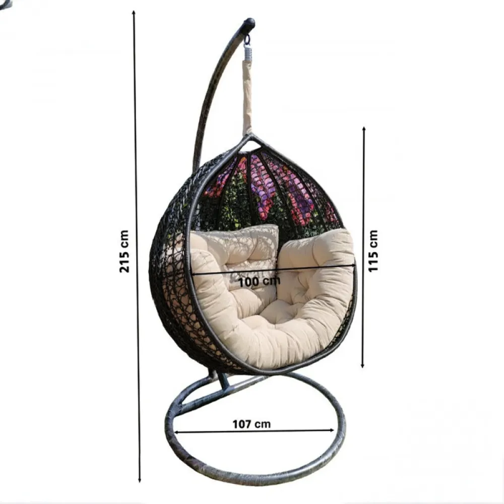 Hanging Chair in Black from Miden Home OS-Sw-011-W