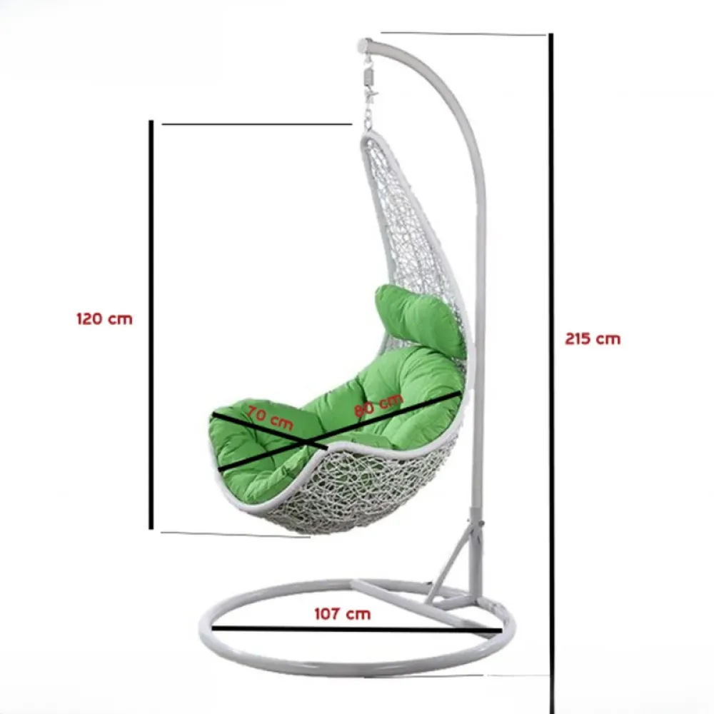 Hanging Chair in White from Miden Home OS-Sw-024-W