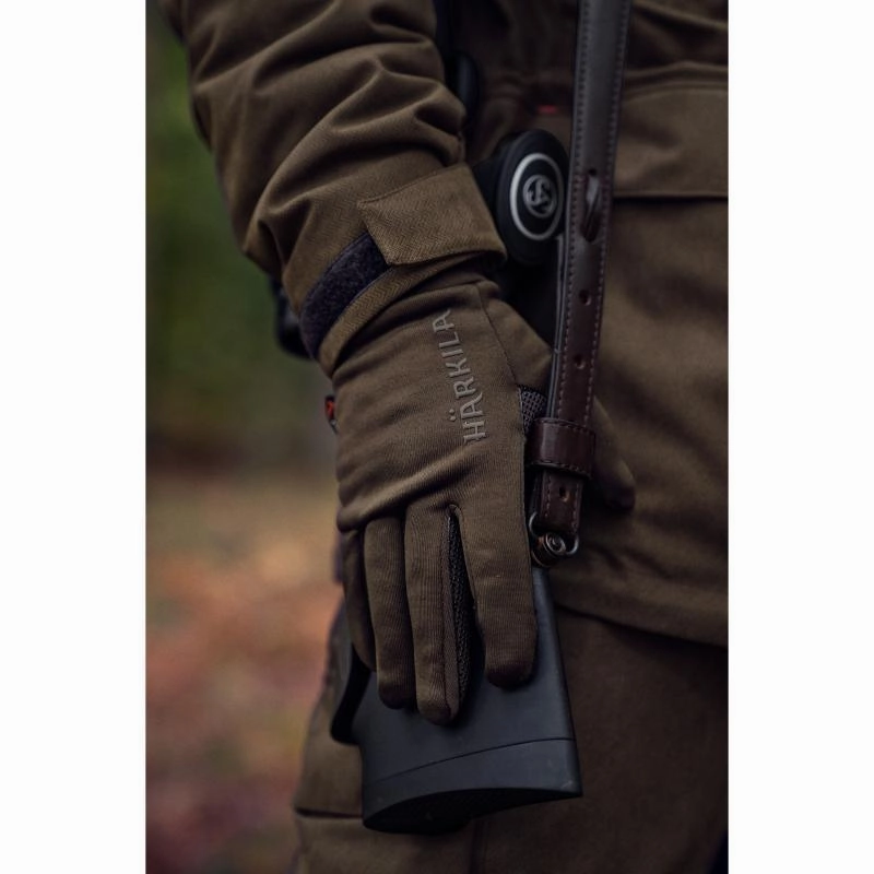 Special Online Offer Harkila Power Stretch Polartec Gloves - Shadow Brown