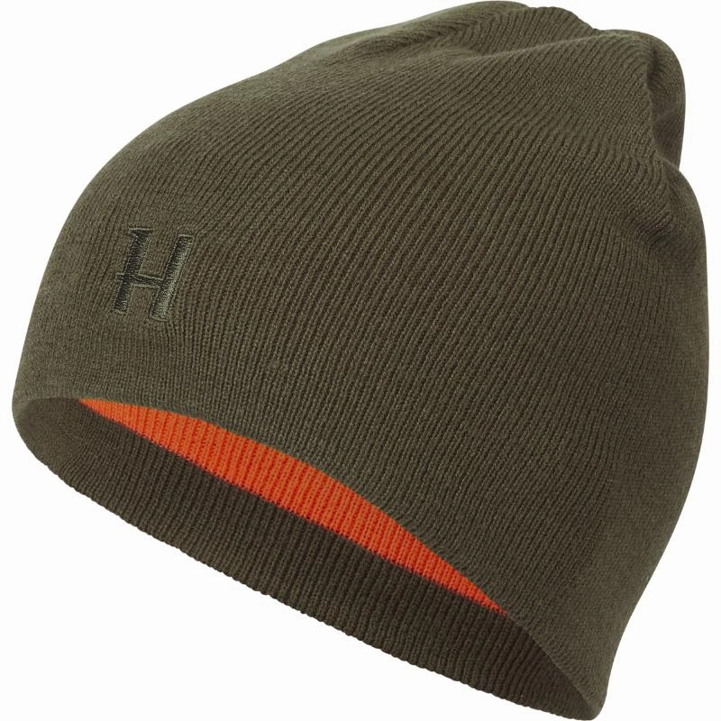 Dont Miss Out Today Only Steal Harkila Reversible Merino Beanie - Willow Green/Orange