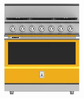 Hestan KRD364GDNGYW 36" 4-Burner Dual Fuel Range With 12" Griddle - Natural Gas - Yellow / Sol