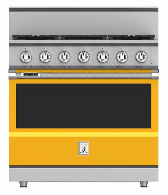 Hestan KRD364GDNGYW 36" 4-Burner Dual Fuel Range With 12" Griddle - Natural Gas - Yellow / Sol
