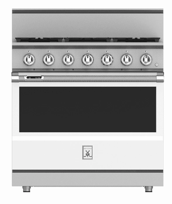 Hestan KRD365NGWH 36" 5-Burner Dual Fuel Range - Natural Gas - White / Froth