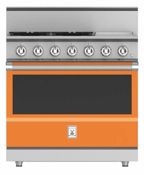 Hestan KRG364GDLPOR 36" 4-Burner All Gas Range With 12" Griddle - Liquid Propane - Orange / Citra
