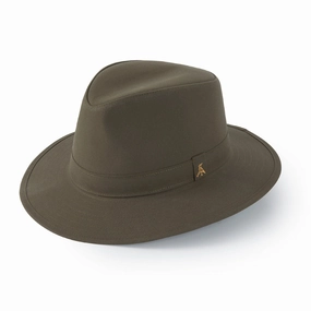 Shop the Savings Now Dont Wait Save Hicks & Brown Darsham Wax Fedora Hat - Olive