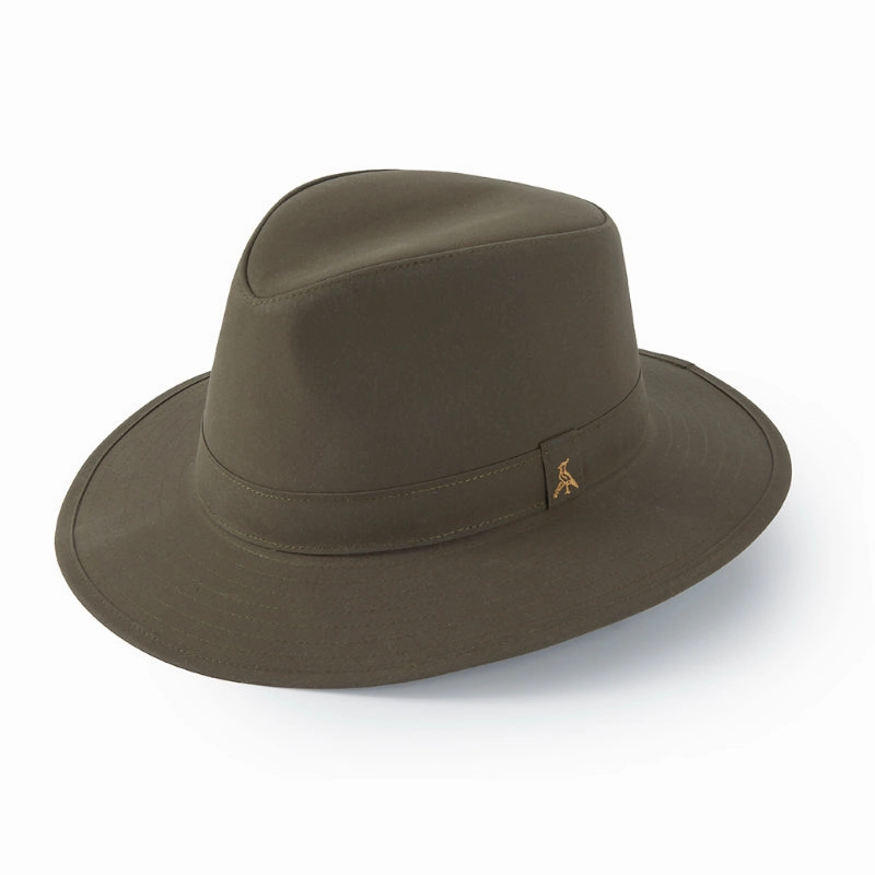 Shop the Savings Now Dont Wait Save Hicks & Brown Darsham Wax Fedora Hat - Olive