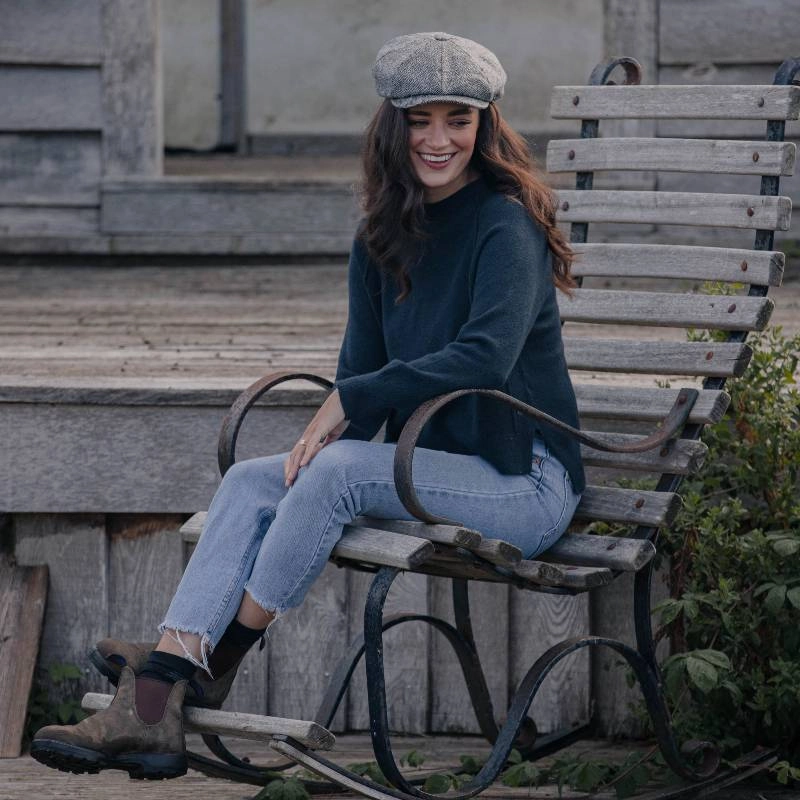 Flash Pick Today Hicks & Brown Felsham Bakerboy Tweed Cap - Charcoal