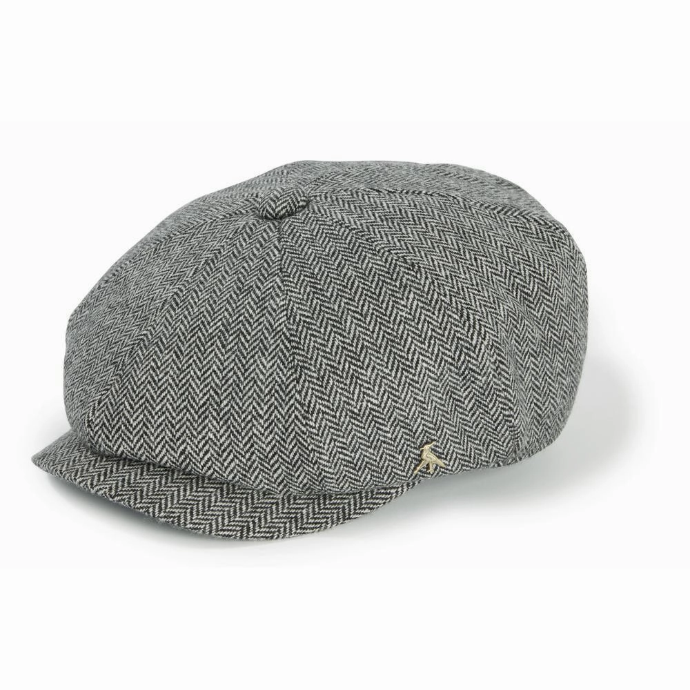 MustHave Clearance Hicks & Brown Felsham Bakerboy Tweed Cap - Charcoal