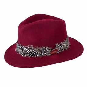Hicks & Brown Guinea Wrap Fedora Hat - Maroon Price Drop Alert Hot Offer Event