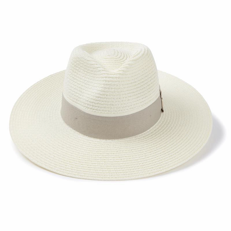 Hicks & Brown Hemley Wide Brimmed Summer Fedora - Cream Flash Deal Today Special Deals Online
