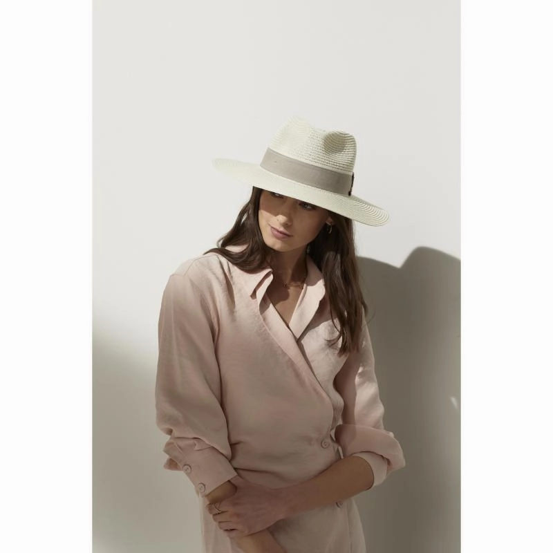 Sale Ending Soon Flash Pick Today Hicks & Brown Hemley Wide Brimmed Summer Fedora - Cream