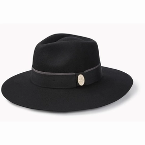 Hicks & Brown Oxley Wide Brimmed Fedora - Black Clearance Blowout Daily Clearance Deal