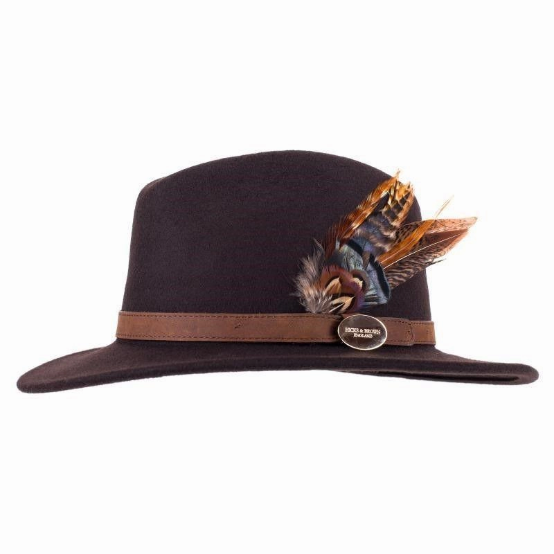 Hicks & Brown Suffolk Bronze Feather Fedora Hat - Brown Price Drop Today