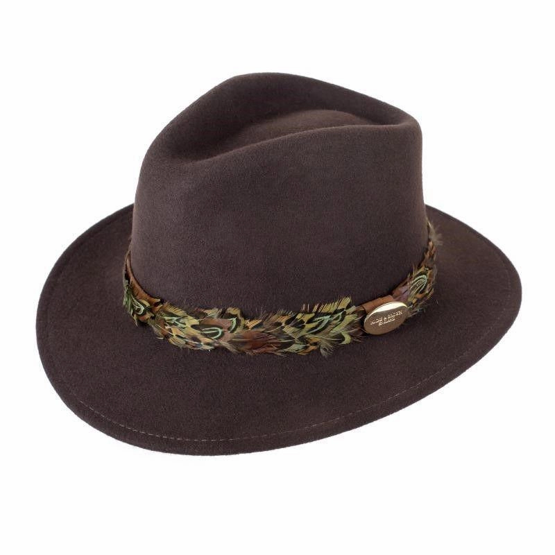 Hicks & Brown Suffolk Bronze Feather Wrap Fedora Hat - Brown Instant Savings Deal Big Savings Event