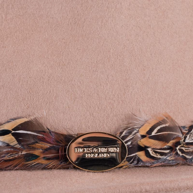 Steal Todays Offer Grab It Now Hicks & Brown Suffolk Bronze Feather Wrap Fedora Hat - Camel