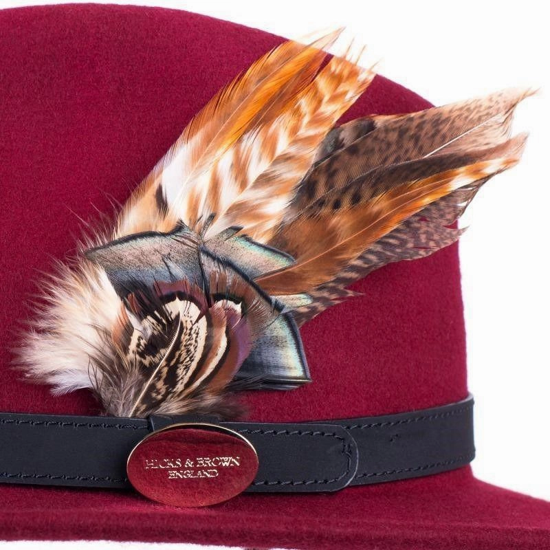 Hicks & Brown Suffolk Gamebird Fedora Hat - Maroon Sweet Deal Inside Instant Hot Deal
