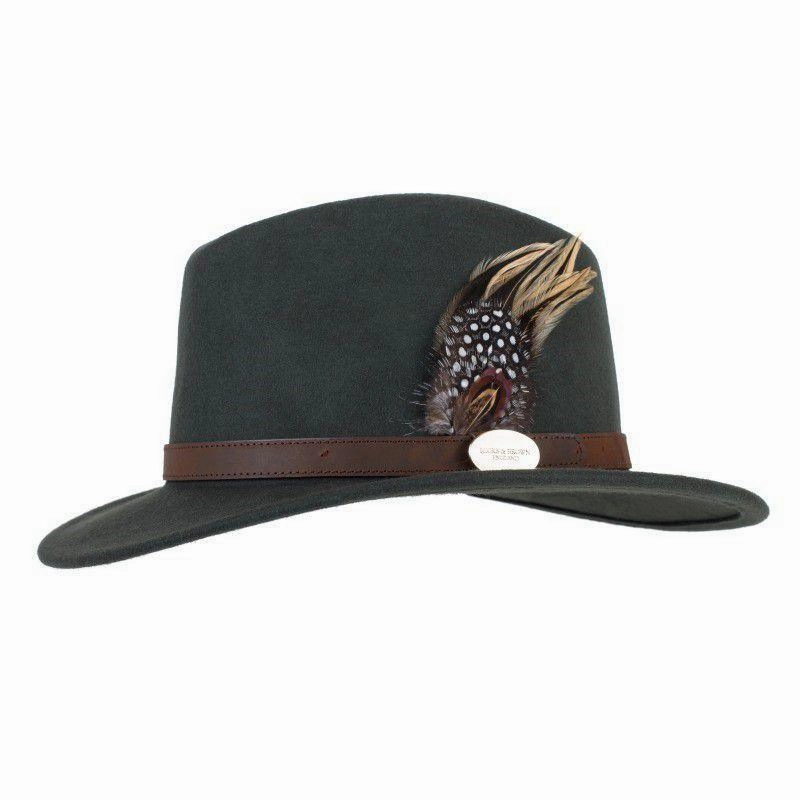 Flash Sale Now Hicks & Brown Suffolk Guinea & Pheasant Fedora Hat - Olive
